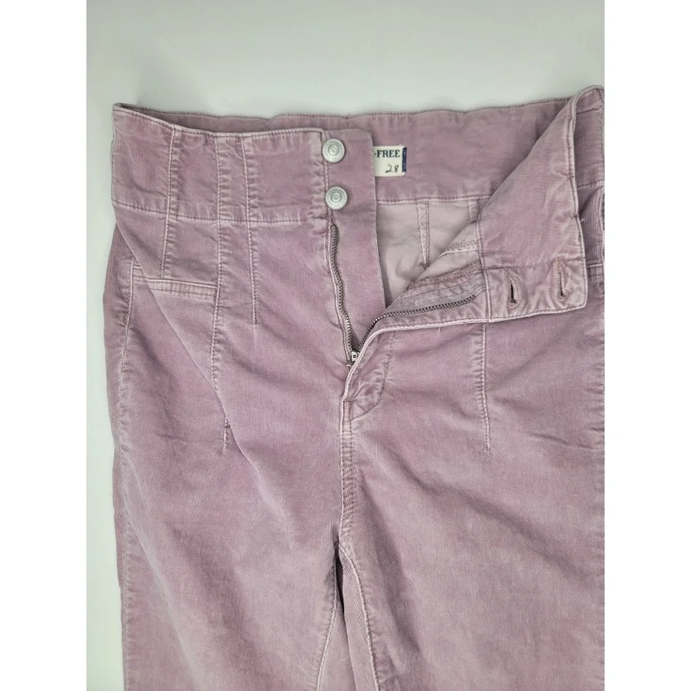 Free People We The Free Pink Corduroy High Rise‎ Flare Pants Size 28